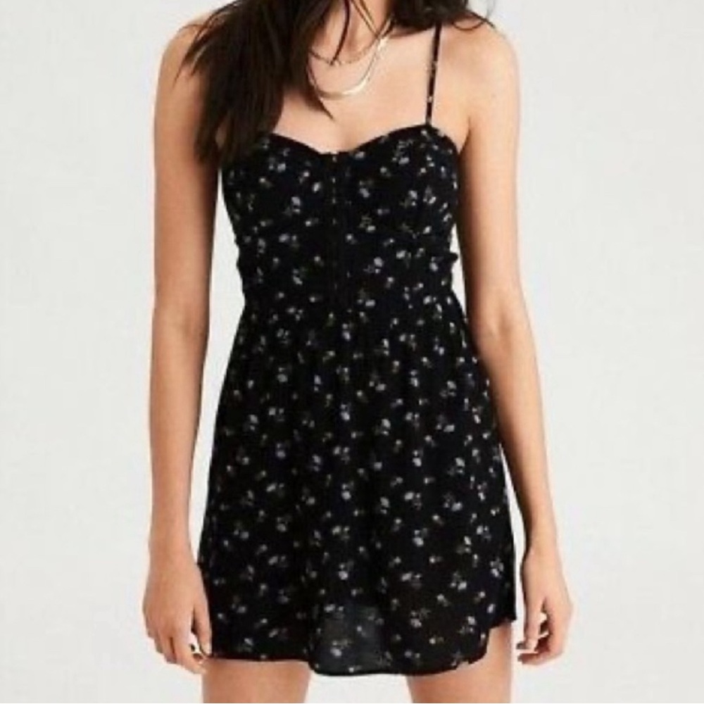 American Eagle Black Floral Women's Dress
